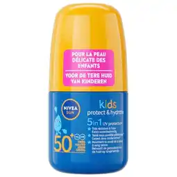 Trekpleister NIVEA Sun Kids Protect & Hydrate SPF50+ Zonnebrand Roll-on aanbieding