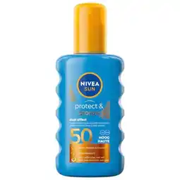 Trekpleister NIVEA Sun Protect & Bronze SPF50 Zonnebrandspray aanbieding