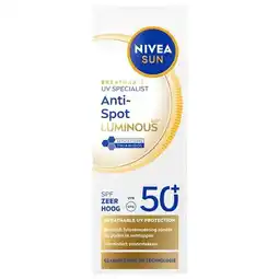 Trekpleister NIVEA Sun Breathable UV Specialist Luminous630 Anti-Spot SPF50+ Zonnefluïde aanbieding