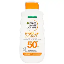 Trekpleister Garnier Ambre Solaire Hydra 24H Protect SPF50+ Beschermende Zonnemelk aanbieding