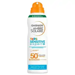 Trekpleister Garnier Ambre Solaire Kids Sensitive Expert+ SPF50+ Zonbeschermende Mist aanbieding