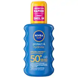 Trekpleister NIVEA Sun Protect & Hydrate SPF50+ Zonnebrandspray aanbieding