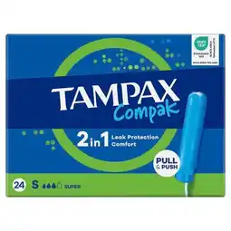 Trekpleister Tampax Compak Super Tampons met Inbrenghuls aanbieding