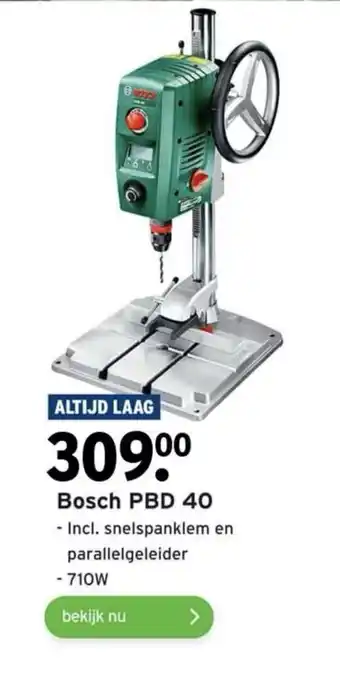 GAMMA Bosch PBD 40 - Incl. snelspanklem en parallelgeleider aanbieding