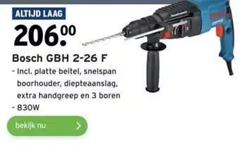 GAMMA Bosch GBH 2-26 F - Incl. platte beitel, snelspan boorhouder, diepteaanslag, aanbieding