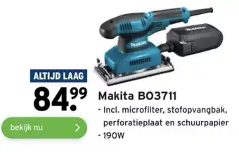 GAMMA Makita BO3711 - Incl. microfilter, stofopvangbak, perforatieplaat en schuurpapier aanbieding