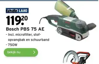 GAMMA Bosch PBS 75 AE - Incl. microfilter, stof- opvangbak en schuurband aanbieding