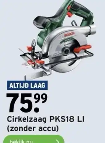 GAMMA Cirkelzaag PKS18 LI (zonder accu) aanbieding