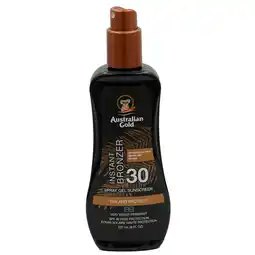 Kruidvat Australian Gold Instant Bronzer SPF30 Zonnebrand Spray Gel aanbieding