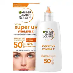 Kruidvat Garnier Ambre Solaire Super Uv Vitamine C SPF50+ Anti-Pigmentvlekken Fluid aanbieding