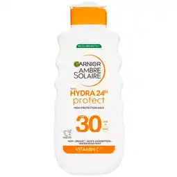 Kruidvat Garnier Ambre Solaire Hydra 24H Protect SPF30 Zonnemelk aanbieding