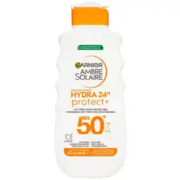 Kruidvat Garnier Ambre Solaire Hydra 24H Protect SPF50+ Beschermende Zonnemelk aanbieding
