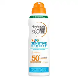 Kruidvat Garnier Ambre Solaire Kids Sensitive Expert+ SPF50+ Zonbeschermende Mist aanbieding
