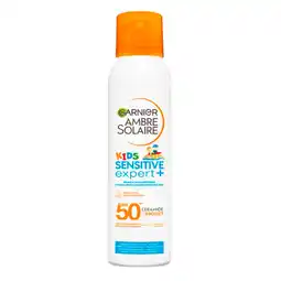 Kruidvat Garnier Ambre Solaire Kids Sensitive Expert+ SPF50+ Zonbeschermende Mist aanbieding