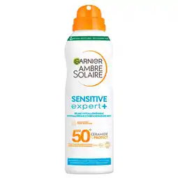 Kruidvat Garnier Ambre Solaire Sensitive Expert SPF50+ Zonbeschermende Mist aanbieding