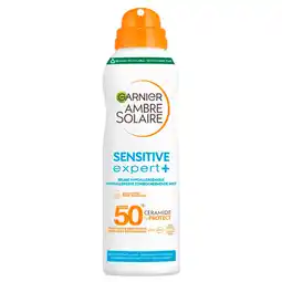 Kruidvat Garnier Ambre Solaire Sensitive Expert SPF50+ Zonbeschermende Mist aanbieding