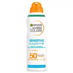 Kruidvat Garnier Ambre Solaire Sensitive Expert SPF50+ Zonbeschermende Mist aanbieding