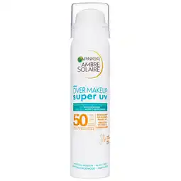 Kruidvat Garnier Ambre Solaire Over Make-Up Super Uv SPF50 Mist aanbieding