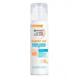 Kruidvat Garnier Ambre Solaire Over Make-Up Super Uv SPF50 Mist aanbieding