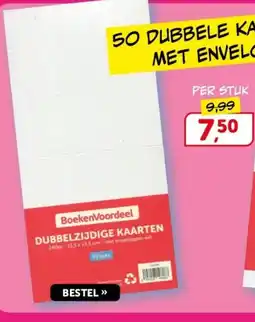 Boekenvoordeel 50 Dubblele Kaarten Met Envelop aanbieding