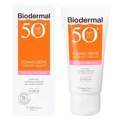 Trekpleister Biodermal Gevoelige Huid SPF50+ Zonnecrème voor je Gezicht aanbieding