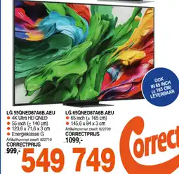 Correct LG 65QNEDB7A6B.AEU aanbieding