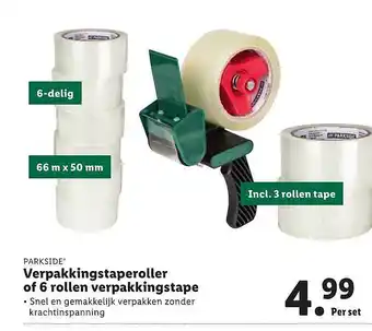 Lidl Parkside Verpakkingstaperoller Of 6 Rollen Verpakkingstape aanbieding