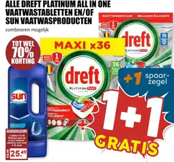 De Boerenschuur Alle dreft platinum all in one vaatwastabletten en/of sun vaatwasproducten aanbieding