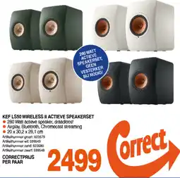 Correct Kef ls50 wireless ii actieve speakerset aanbieding