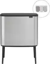 Bol.com Brabantia Bo Touch Bin Prullenbak Afvalscheiding - 3 x 11 liter - Matt Steel Fingerprint Proof aanbieding