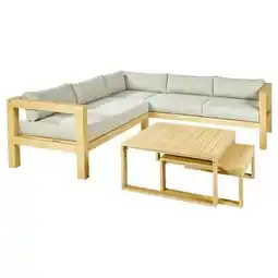 Praxis Central Park Hoekbank Sorrento - Teak - 5 Personen aanbieding