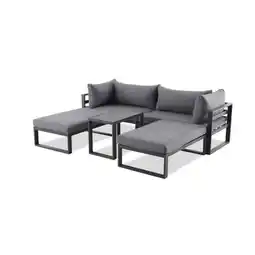 Praxis Central Park Hoekbank Napoli - Aluminium - Antraciet - 4 Personen aanbieding