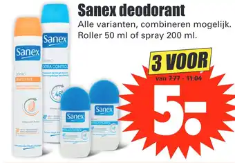 Dirk Sanex deodorant 200ml aanbieding