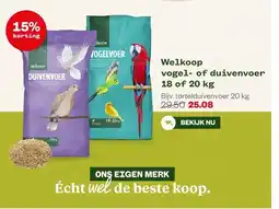 Welkoop Welkoop vogel- of duivenvoer 18 of 20 kg aanbieding