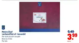 Makro Metro chef varkensfilet of bovenbil aanbieding