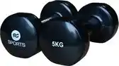 Bol.com RS Sports Dumbells set - 2 x 5 kg dumbbells - Vinyl - Zwart aanbieding