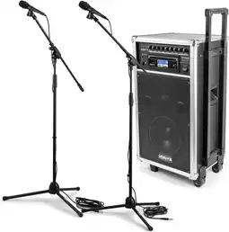 Bol.com Vonyx ST100 Mobiele installatie met draadloze microfoons microfoonstandaards aanbieding