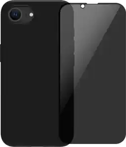 Coolblue BlueBuilt Back Cover iPhone 16e Zwart + Privacy Filter Screenprotector Glas aanbieding