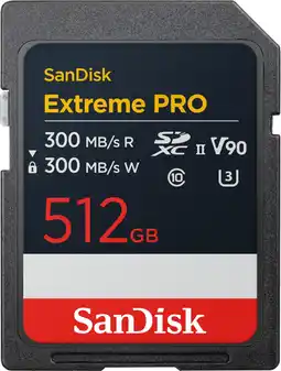 Coolblue SanDisk SDXC Extreme PRO 512GB 300MB/s aanbieding