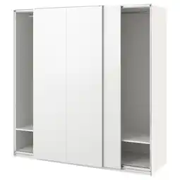 IKEA Pax kledingkast, wit, rechthoekig, schuifdeuren, minimalistisch aanbieding