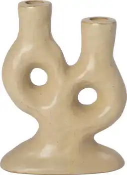 Intratuin Intratuin kandelaar Elvita beige 14,8 x 7,5 x 20 cm aanbieding