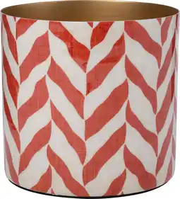 Intratuin Intratuin bloempot Horta crème / rood D 13 H 13 cm aanbieding