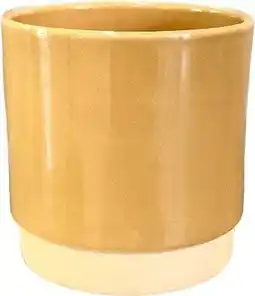 Intratuin Gina Da bloempot Eno geel duotoon D 8 H 7,5 cm aanbieding