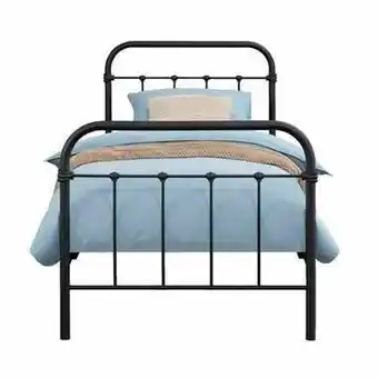 Leen Bakker Bed Anne - mat antraciet - 90x200 cm aanbieding