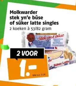 Poiesz Molkwarder stek yn'e bûse of sûker latte singles aanbieding