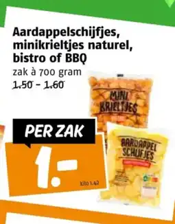 Poiesz Aardappelschijfjes, minikrieltjes naturel, bistro of bbq aanbieding