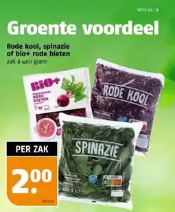 Poiesz Rode kool, spinazie of bio+ rode bieten aanbieding