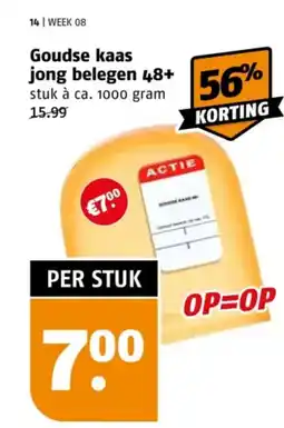 Poiesz Goudse kaas jong belegen 48+ aanbieding