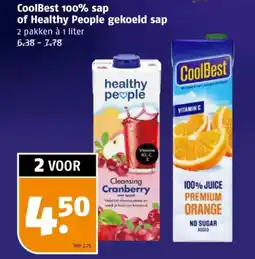 Poiesz Coolbest 100% sap of healthy people gekoeld sap aanbieding