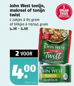 Poiesz John west tonijn, makreel of tonijn twist aanbieding